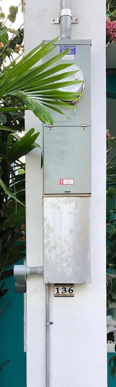 Installation of new pedestal for electrical meter