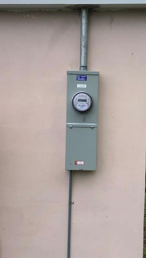 Installation of new pedestal for electrical meter